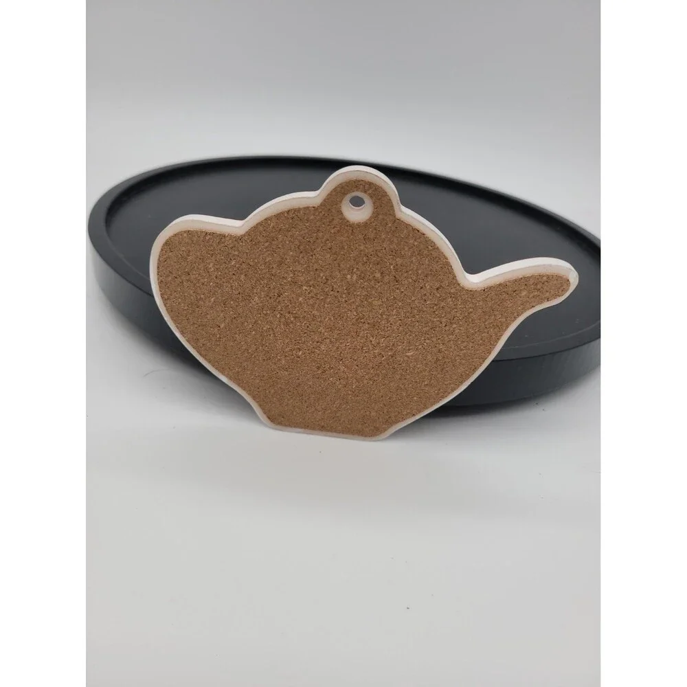 Teapot Coaster Trivet Mandala Design Ceramic Cork Backed Tiles Boho 4.5